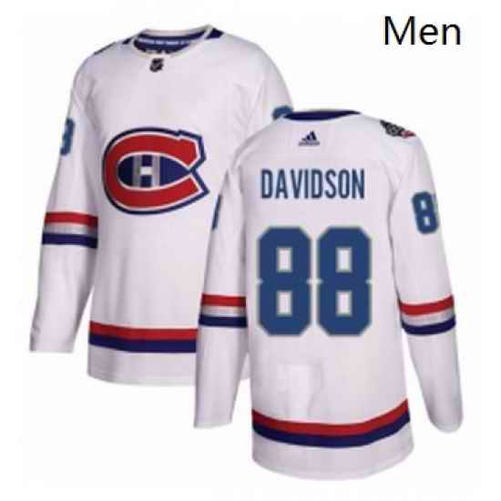 Mens Adidas Montreal Canadiens 88 Brandon Davidson Authentic White 2017 100 Classic NHL Jersey